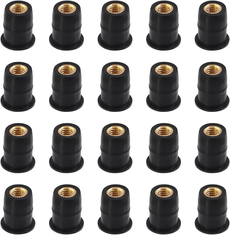 ZYHW 20PCS M5 Rubber Well Nuts, Universal Fairing Fasteners Windshield Motorcycle Accessories Screws Compatible with Canoe, Boat, Kayak - Image 1